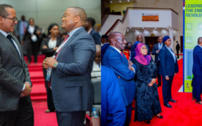 Amsons Group MD Edha Nahdi describes Tanzania’s capital fuse with Kenya’s industrial spirit as a potent transformative ingredient for regional economic growth during Tanzania-Kenya Business Forum attended by Presidents Samia Suluhu and William Ruto in Dar es Salaam. PHOTO/Amsons Group