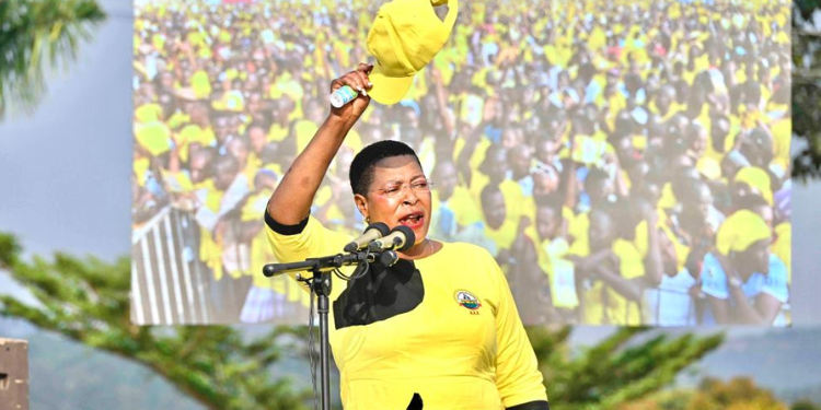 Former Uganda Speaker Anita Among during NRM campaigns on December 15, 2025. PHOTO/Among X.