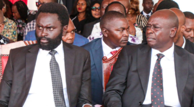 DCP Party Leader Rigathi Gachagua and Nyandarua Senator John Methu during A requiem Mass for the late Ol Kalou MP David Njuguna Kiaraho on April 8, 2025. PHOTO/ Courtesy.