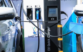 A vehicle is being recharged. Photo/ Kenya Power
