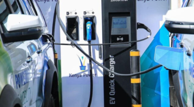A vehicle is being recharged. Photo/ Kenya Power