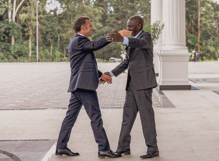 French President Emmanuel Macron has arrived at State House, Nairobi, for the Africa Forward Summit and was welcomed by President William Ruto.