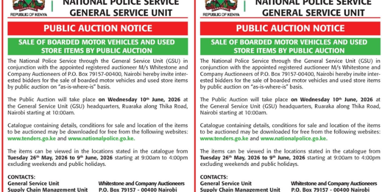 The Ministry of Interior has announced the auction of motor vehicles and used store items of the GSU. PHOTO/MyGov.