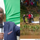 A collage of Gideon moi and bodies of two missing children being retrieved from River Kiama in Murang’a County. Photo/ Gideon Moi / X