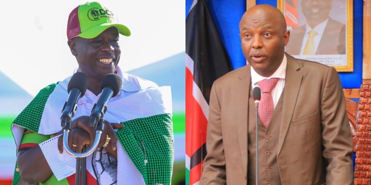 A photo collage of DCP Party leader Rigathi Gachagua and Murang'a Governor Irungu Kang'ata. PHOTO/ Gachagua X/ Murang'a County