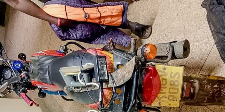 The motorbike that was recovered in the operation.PHOTO/NPS