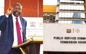 PSC Chairperson Francis Meja and the Commission's headquarters in Nairobi. PHOTO/PSC.