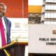 PSC Chairperson Francis Meja and the Commission's headquarters in Nairobi. PHOTO/PSC.