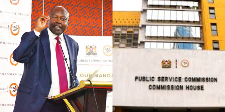 PSC Chairperson Francis Meja and the Commission's headquarters in Nairobi. PHOTO/PSC.
