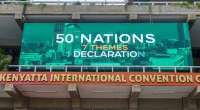 Banner of The Africa Foward Summit at KICC PHOTO/File