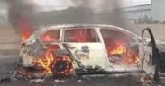 The car burning down on the highway PHOTO/FB