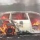 The car burning down on the highway PHOTO/FB