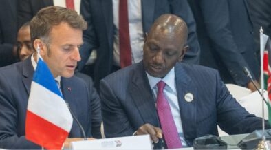 President of Kenya William Ruto with French president Emmanuel Macron. PHOTO/Ruto X