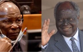 A collage of Felićien Kabuga and the late Mwai Kibaki PHOTO/UN/Britanicca