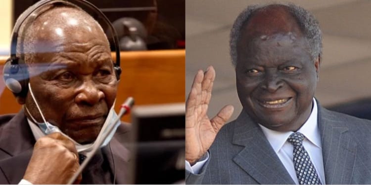 A collage of Felićien Kabuga and the late Mwai Kibaki PHOTO/UN/Britanicca
