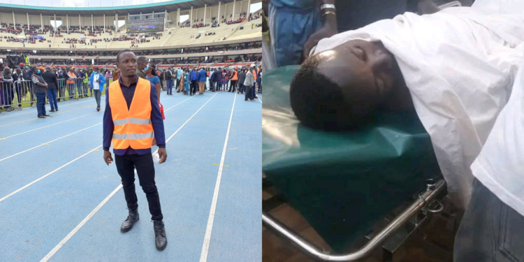 Frederick Odiwour before and after being shot in busia. Photo/ Catherine Omanyo / X