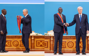 Ruto being Awarded Kazakhstan’s Order of Dostyk Friendship Medal . Photo/ Willam Ruto / X