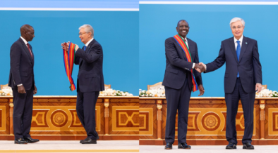 Ruto being Awarded Kazakhstan’s Order of Dostyk Friendship Medal . Photo/ Willam Ruto / X