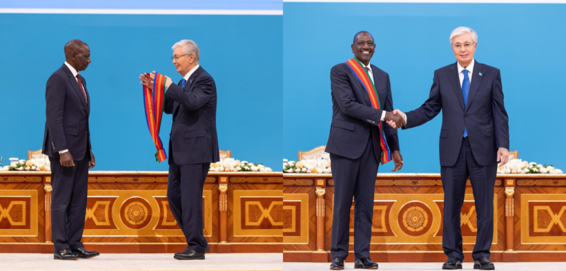 Ruto being Awarded Kazakhstan’s Order of Dostyk Friendship Medal . Photo/ Willam Ruto / X