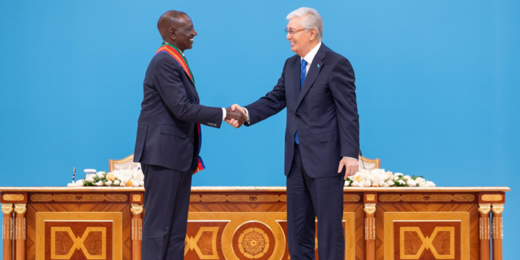Ruto being Awarded Kazakhstan’s Order of Dostyk Friendship Medal . Photo/ Willam Ruto / X