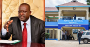 A photo collage of Kenyatta National Hospital CEO Dr. Richard Lesiyampe and KNH entrance. PHOTO/ Daily Nation/KNH Facebook.