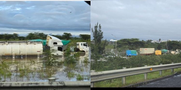 Heavy Rains Paralyse Mombasa Road Near JKIA as Traffic Builds Up Toward CBD