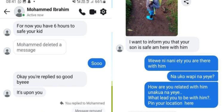 Conversation between the mother and alleged kidnapper. Photo/ Local boy / X