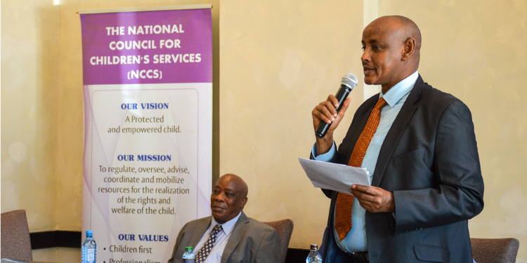 National Council for Children’s Services CEO Abdinoor Mohamed speaking during a past event. PHOTO/NCCS.
