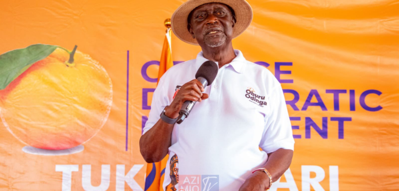 ODM Party Leader Oburu Oginga speaking during the ODM Nyanza grassroots leaders consultative forum that brought together Speakers of County Assemblies from Homabay, Kisumu, Migori, and Siaya Counties, MCAs, and Majority Leaders in Nyakach Constituency on May 15, 2026. PHOTO/ ODM X.