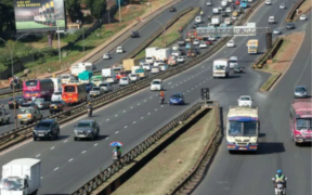 Past traffic that affected traffic on the Nairobi-bound and Thika-bound service lanes. PHOTO/KeNHA