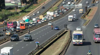 Past traffic that affected traffic on the Nairobi-bound and Thika-bound service lanes. PHOTO/KeNHA