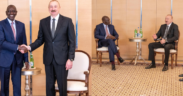 President Ruto together with Azerbaijan President IIham Aliyev at the Baku Olympic Stadium on May 17,2026 PHOTO/PCS