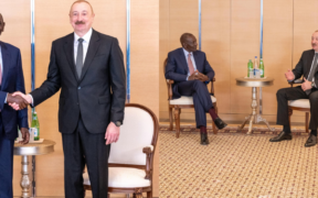 President Ruto together with Azerbaijan President IIham Aliyev at the Baku Olympic Stadium on May 17,2026 PHOTO/PCS