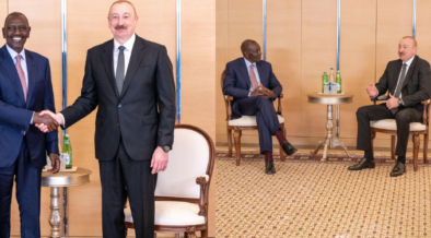 President Ruto together with Azerbaijan President IIham Aliyev at the Baku Olympic Stadium on May 17,2026 PHOTO/PCS