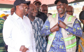 President William Ruto and Prime CS Musalia Mudavadi at the groundbreaking ceremony for the 10,000-seater Kidundu Stadium in Vihiga County on May 19, 2026. PHOTO/PCS.