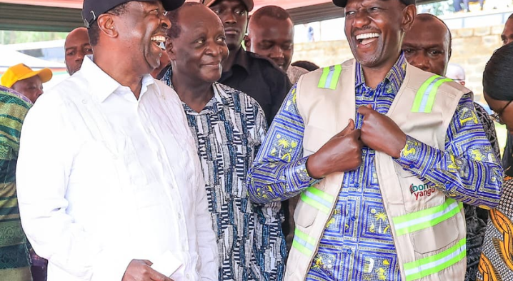 President William Ruto and Prime CS Musalia Mudavadi at the groundbreaking ceremony for the 10,000-seater Kidundu Stadium in Vihiga County on May 19, 2026. PHOTO/PCS.