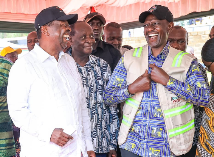 President William Ruto and Prime CS Musalia Mudavadi at the groundbreaking ceremony for the 10,000-seater Kidundu Stadium in Vihiga County on May 19, 2026. PHOTO/PCS.