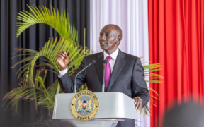 President William Ruto speaking during a meeting with representatives of the Kenyan diaspora from 40 countries, State House, Nairobi. PHOTO/PCS.