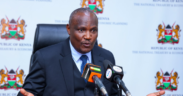 Treasury CS John Mbadi speaking during the handover of a dummy cheque representing the total IPO proceeds on April 23, 2026. PHOTO/State Department for Public Investments and Assets Management..