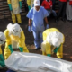 A photo of doctors handling an Ebola patient. Photo/ file