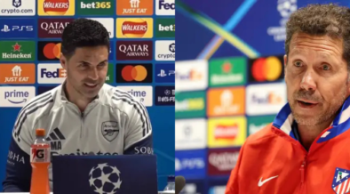 Arsenal Manager Mikel Arteta and Atletico Madrid manager Diego Simeon PHOTO/Clubs/Acc