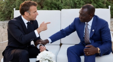 French President Emmanuel Macron,Kenya President William Ruto at the G7 Summit in Italy,June 2024 PHOTO/AFP