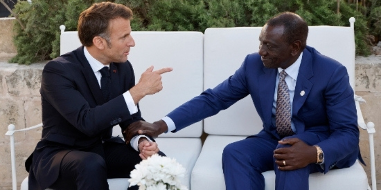 French President Emmanuel Macron,Kenya President William Ruto at the G7 Summit in Italy,June 2024 PHOTO/AFP