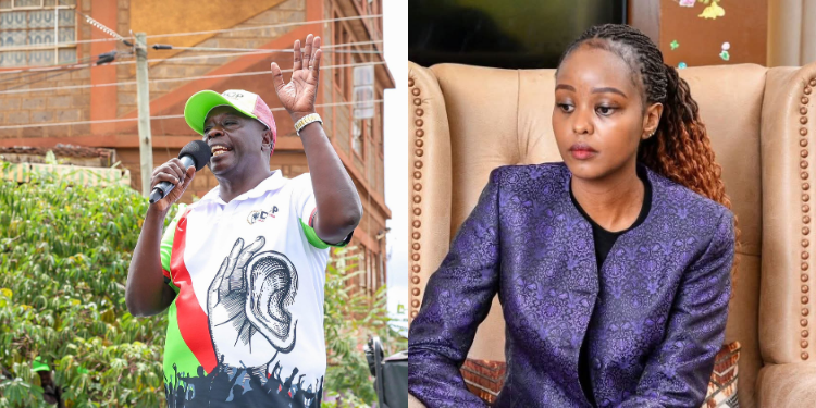A photo collage of DCP Party Leader Rigathi Gachagua and Naiyanoi Ntutu. PHOTO/ Rigathi Gachagua/ Naiyanoi Ntutu X