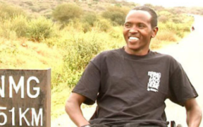 Zack Kimotho during the ground breaking ceremony of the Paraplegic Centre in Kiserian in August 18,2012 PHOTO/Capital
