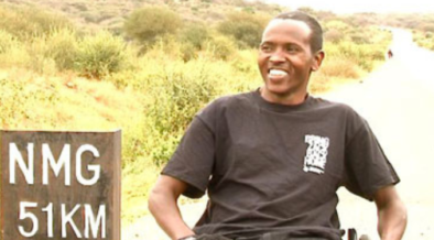 Zack Kimotho during the ground breaking ceremony of the Paraplegic Centre in Kiserian in August 18,2012 PHOTO/Capital