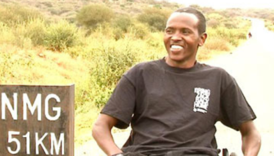 Zack Kimotho during the ground breaking ceremony of the Paraplegic Centre in Kiserian in August 18,2012 PHOTO/Capital