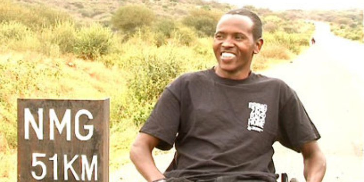 Zack Kimotho during the ground breaking ceremony of the Paraplegic Centre in Kiserian in August 18,2012 PHOTO/Capital
