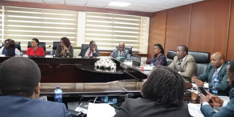 The Departmental Committee on Education meets with Teachers Service Commission (TSC) officials at Bunge Towers on Wednesday, May 13, 2026, to discuss teacher promotions and the confirmation of 20,000 interns. PHOTO/ Parliament of Kenya FB