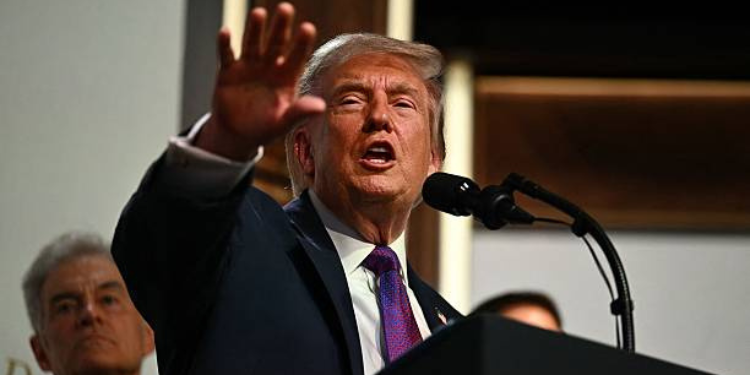 President Donald Trump Takes Questions from Press During a Healthcare Event at the White House on May 18,2026 PHOTO/AFP